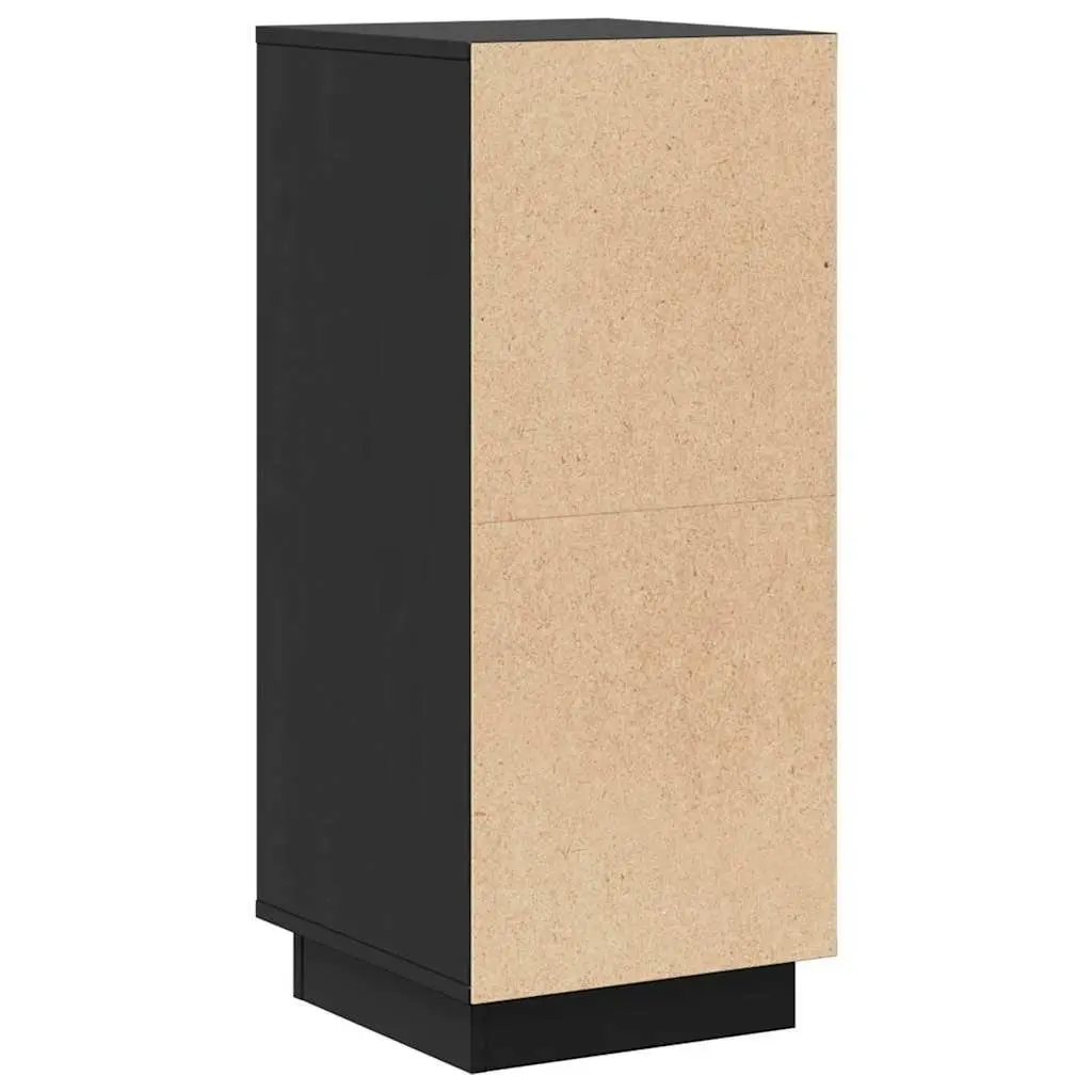 Sideboard Cabinet Storage 31.5x34x75cm Black Solid Wood Living Room Furniture
