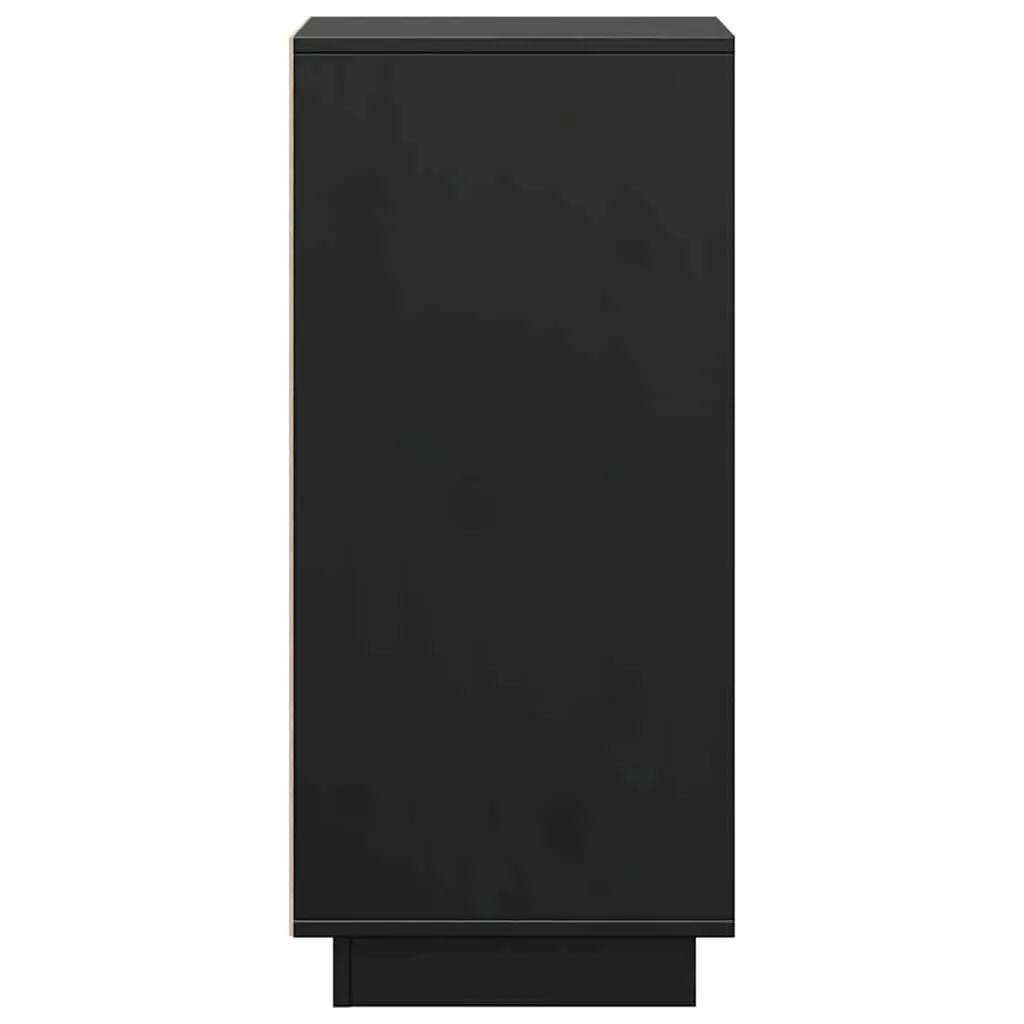 Sideboard Cabinet Storage 31.5x34x75cm Black Solid Wood Living Room Furniture