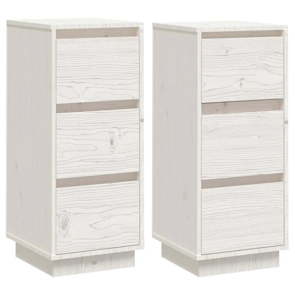 Solid Wood Sideboards White Storage Cabinet Dining Room Furniture 2 Pieces