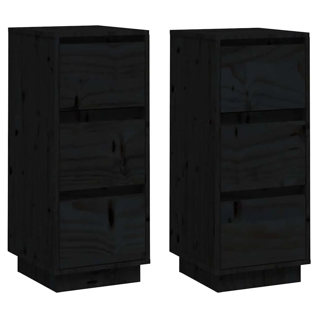 Black Pinewood Sideboards with Ample Storage