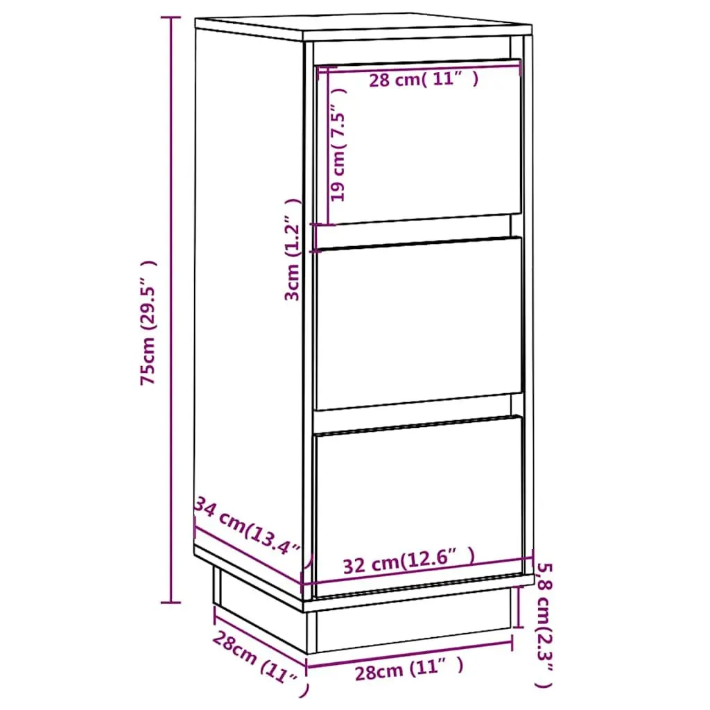 Black Pinewood Sideboards with Ample Storage