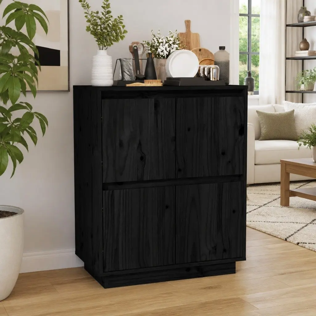 Black Wooden Sideboard with Ample Storage