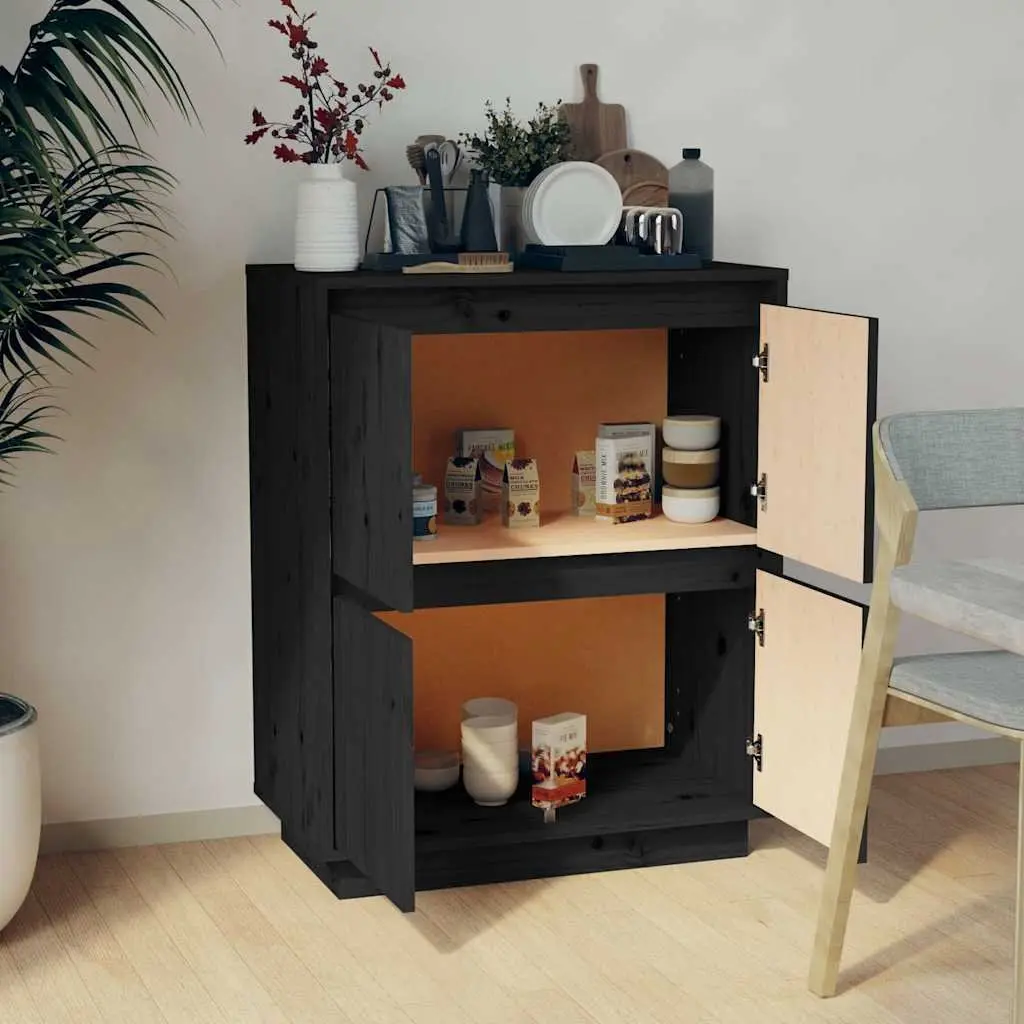 Black Wooden Sideboard with Ample Storage