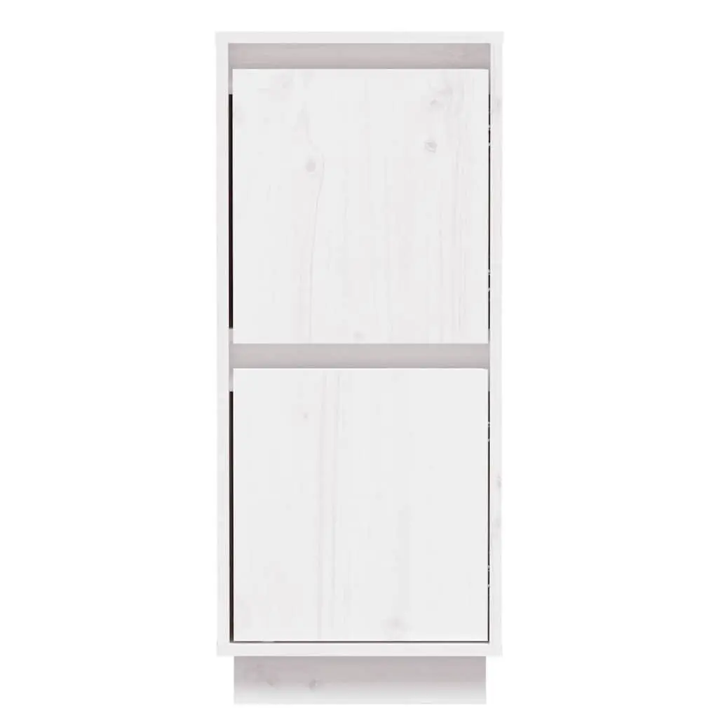 Sideboard Cabinet Set 2 Piece White Solid Wood Storage Buffet Furniture