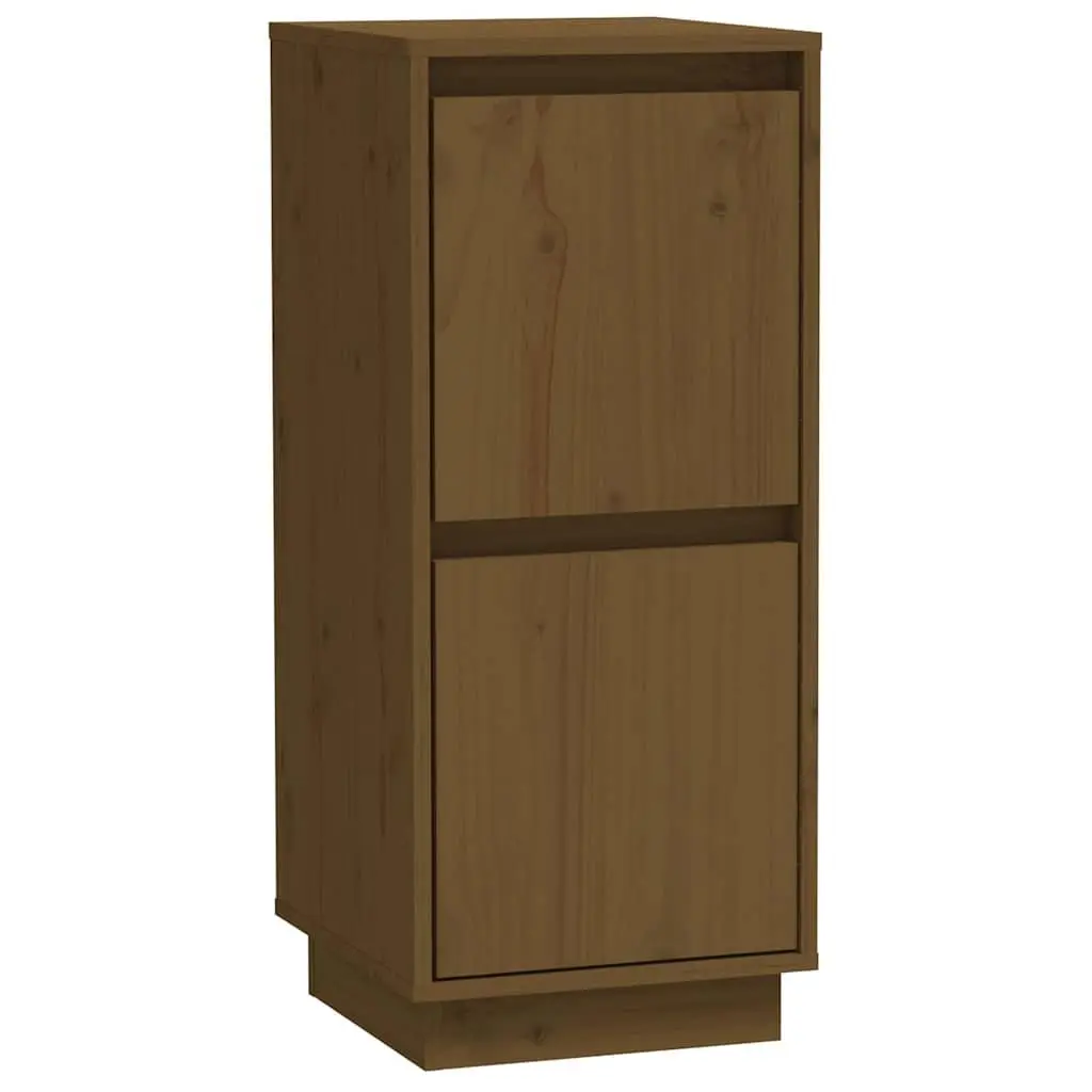 Wooden Sideboard Storage Cabinet 2 Door Pine Wood Brown 31.5W x 34D x 75H cm