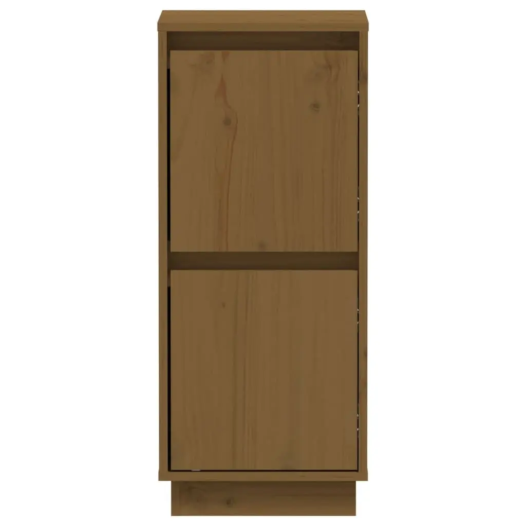 Wooden Sideboard Storage Cabinet 2 Door Pine Wood Brown 31.5W x 34D x 75H cm