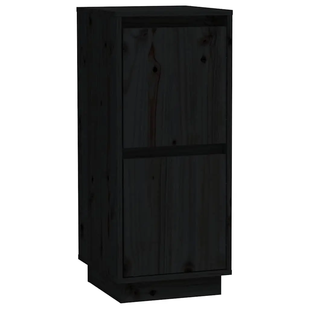 Solid Wood Sideboards Storage Cabinet 2 pcs Black 31.5 x 34 x 75 cm