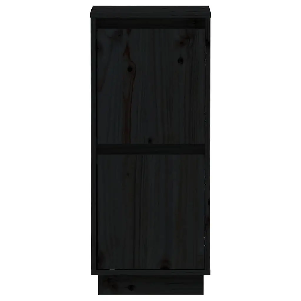 Solid Wood Sideboards Storage Cabinet 2 pcs Black 31.5 x 34 x 75 cm