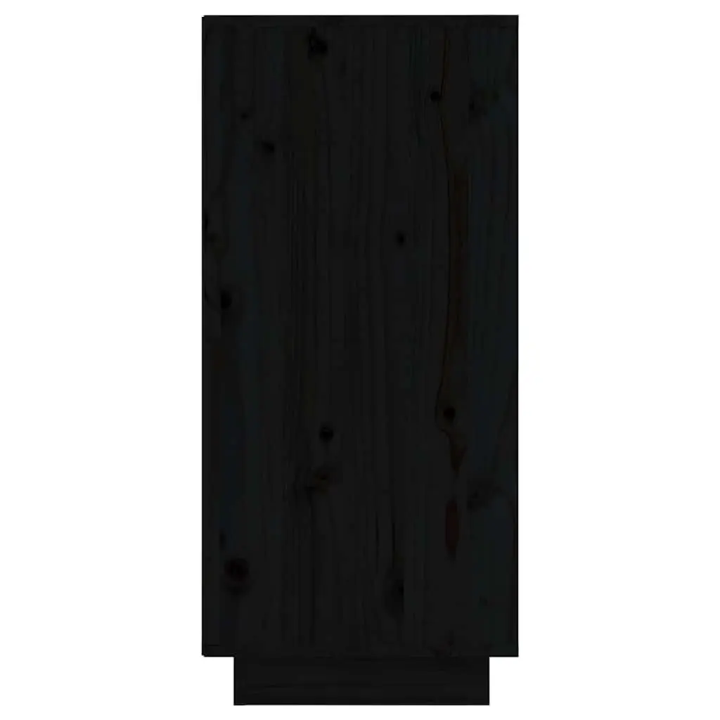 Solid Wood Sideboards Storage Cabinet 2 pcs Black 31.5 x 34 x 75 cm