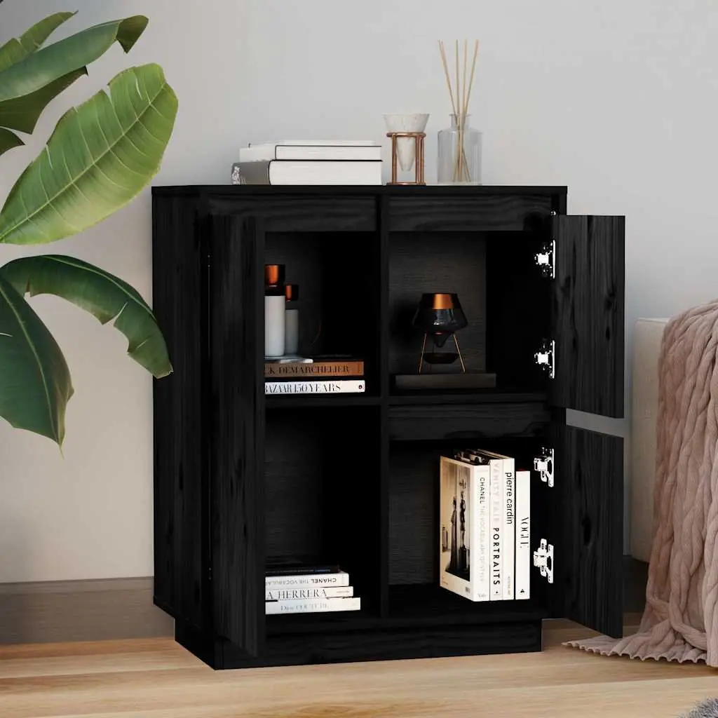 Black Sideboard Cabinet with 3 Doors