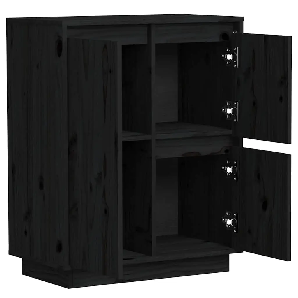 Black Sideboard Cabinet with 3 Doors