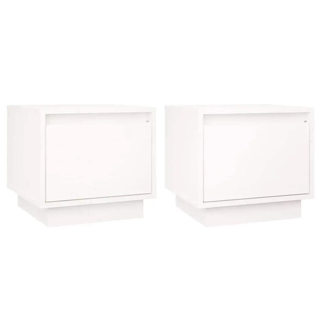 Bedside Cabinets Storage Nightstand 35x34x32 cm White 2 Piece