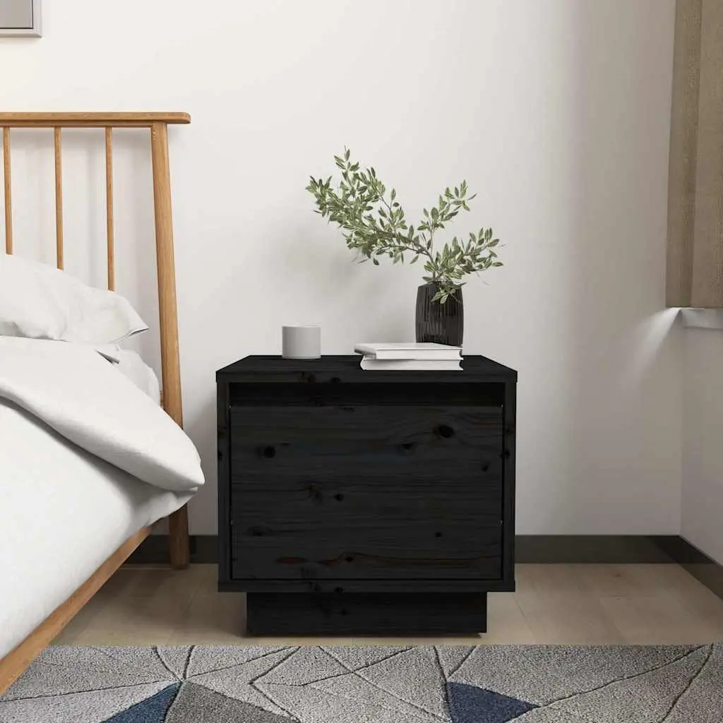 Bedside Cabinets 2 pcs Black 35x34x32 cm Storage Side Tables Nightstand