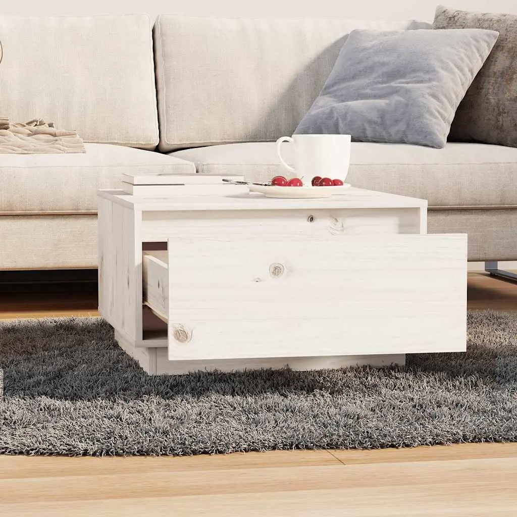 Coffee Table White Wooden Storage Drawer Centre Table Living Room Furniture