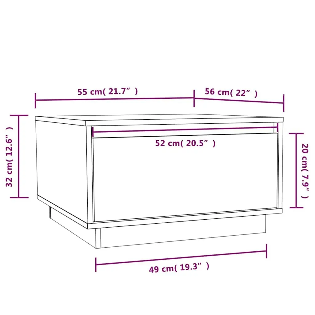 Coffee Table White Wooden Storage Drawer Centre Table Living Room Furniture