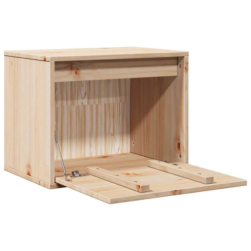 Wall Cabinet 45x30x35 cm Solid Wood Pine Brown Hanging Storage Shelving Unit