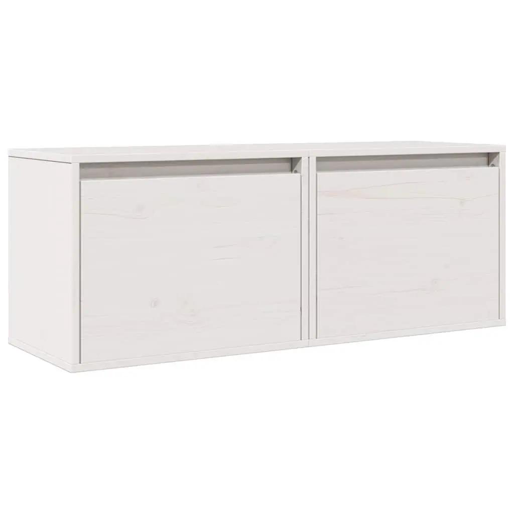 Wall Cabinets 2 pcs in White, Solid Pine Wood