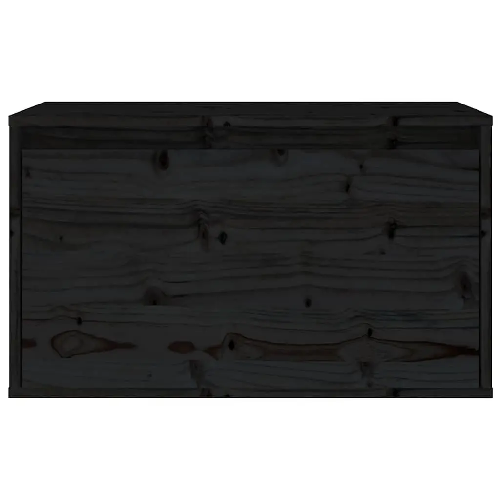 Wall Cabinet Storage Unit Black 60x30x35 cm Solid Pinewood