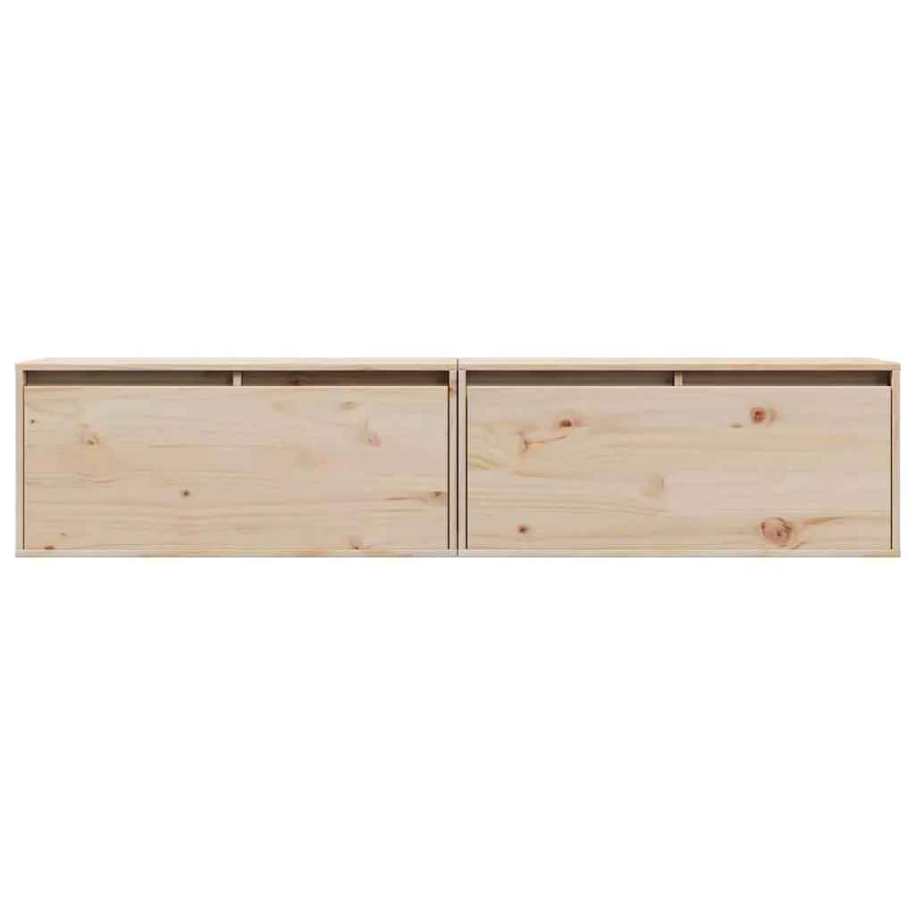 2 pcs Solid Pine Wood Floating Cabinets for Home
