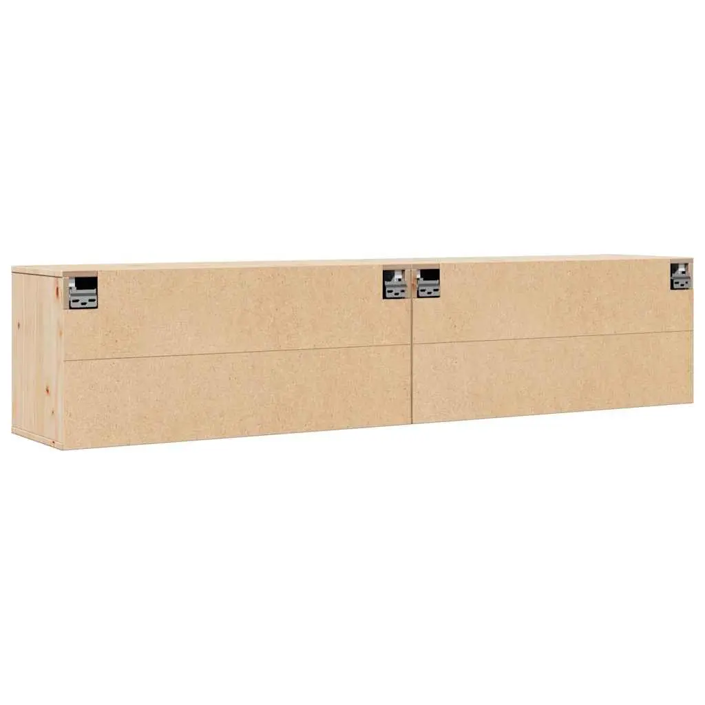 2 pcs Solid Pine Wood Floating Cabinets for Home