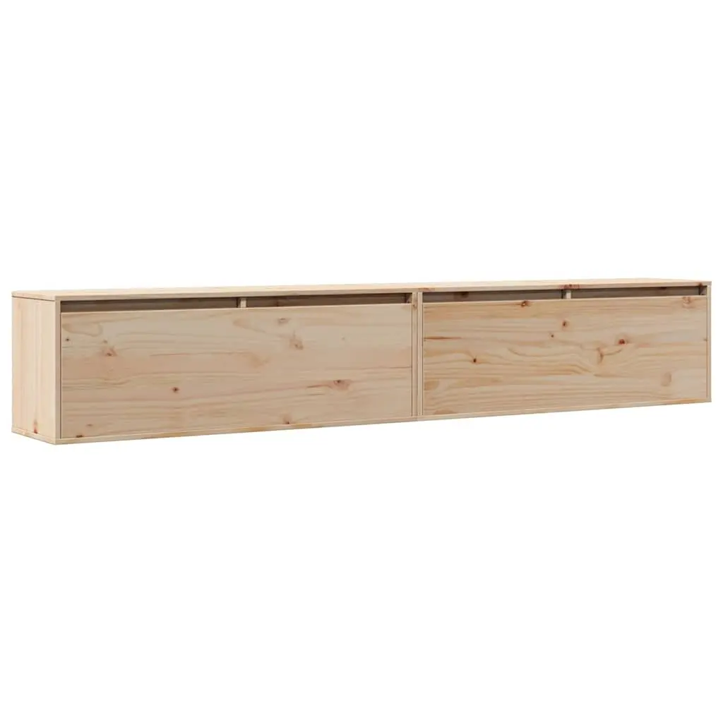 Brown Pine Wall Cabinet for Storage