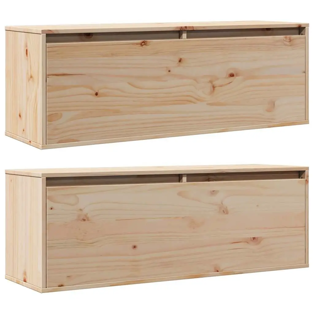 Brown Pine Wall Cabinet for Storage