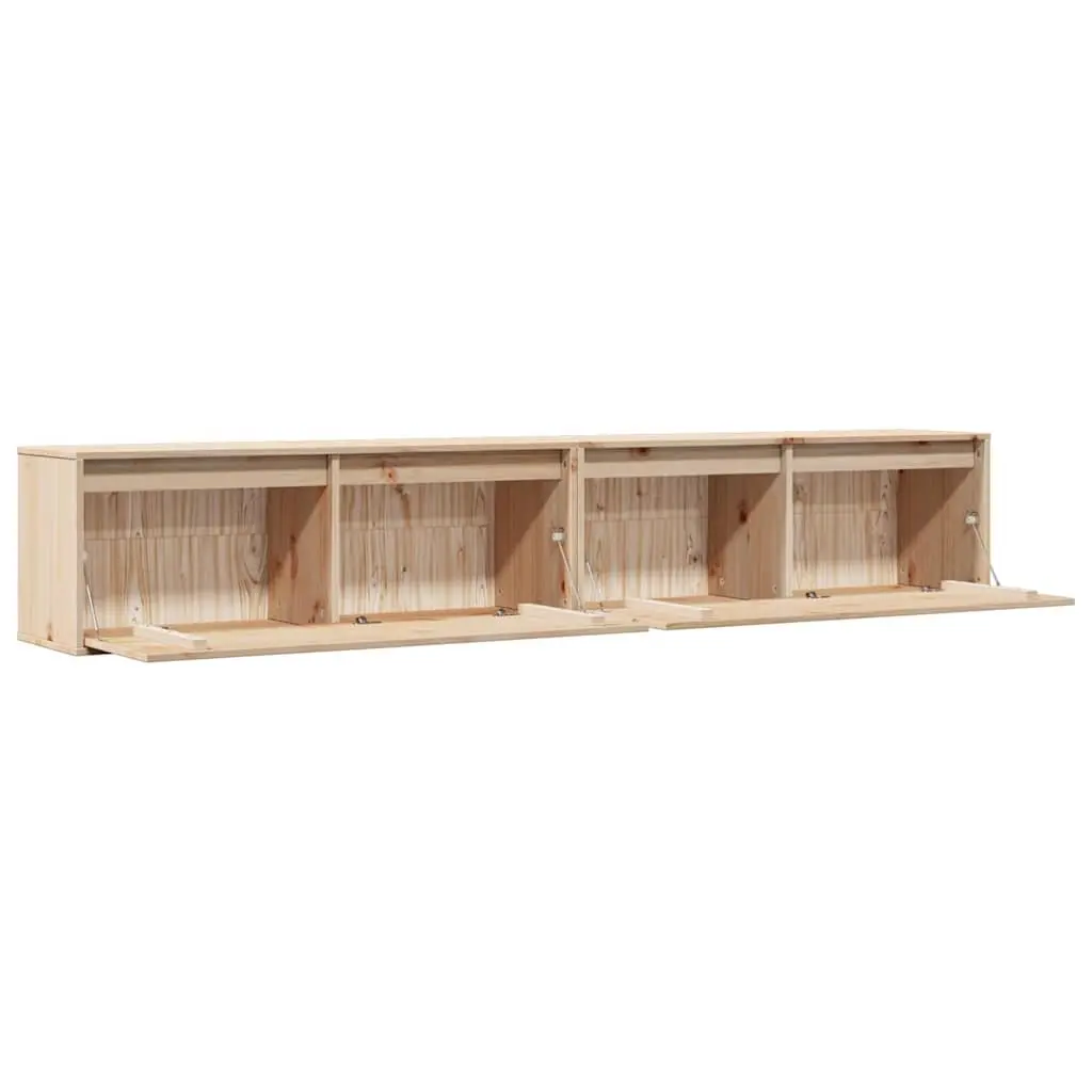 Brown Pine Wall Cabinet for Storage