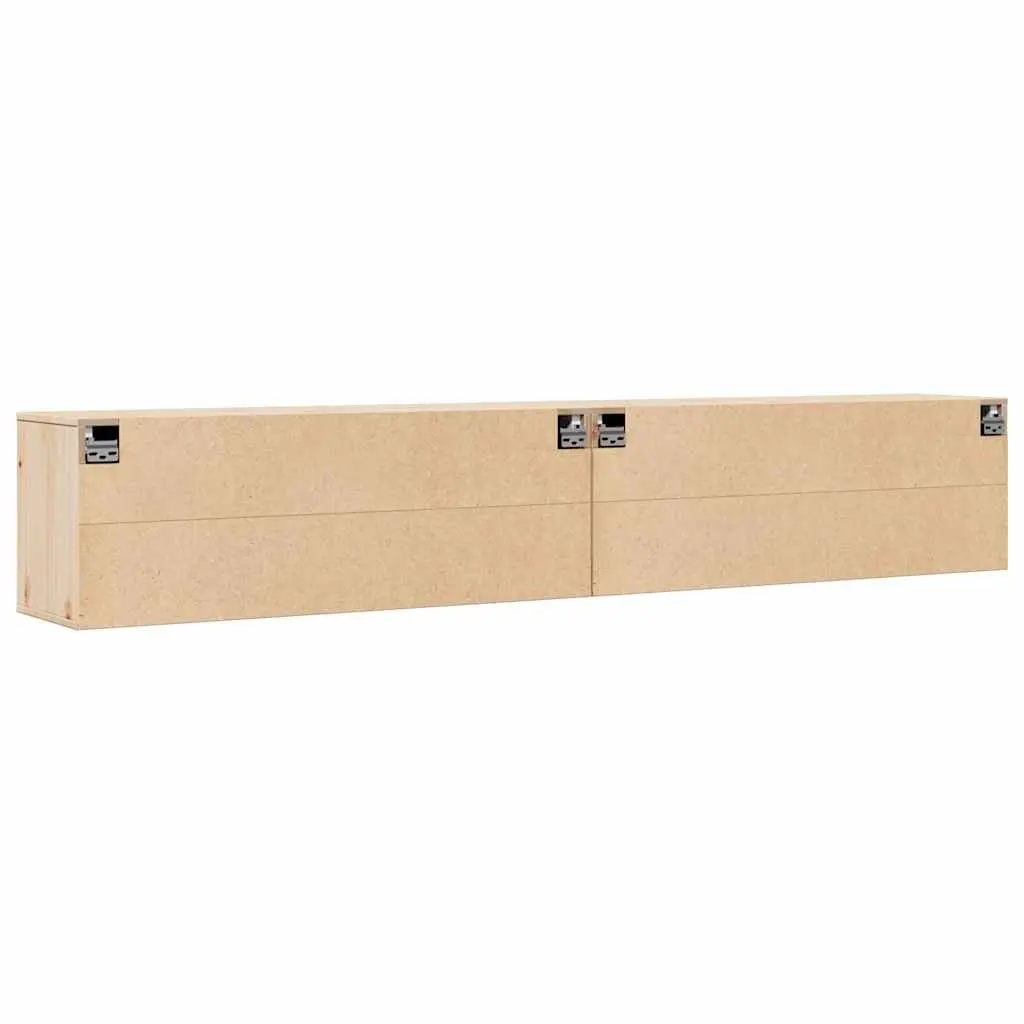 Brown Pine Wall Cabinet for Storage