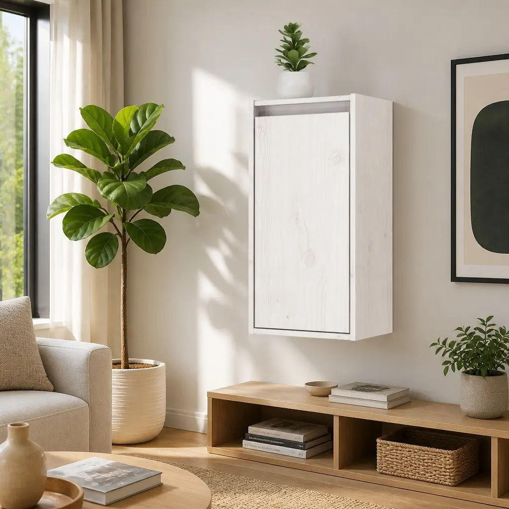 White Wall Cabinets 2 pcs 30x30x60 cm Solid Pine