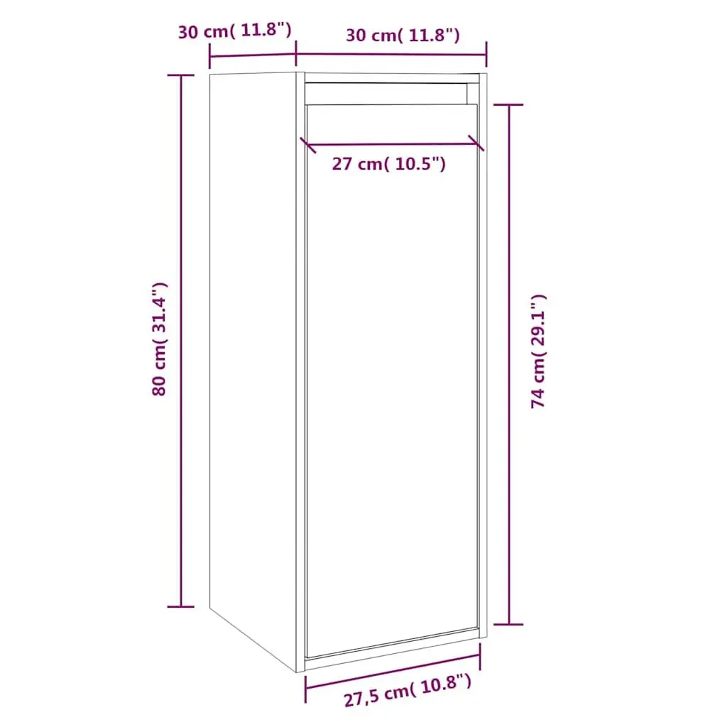 Wall Cabinet 2 pcs Black 30x30x80 cm Solid Wood Pine Hanging Storage Shelves