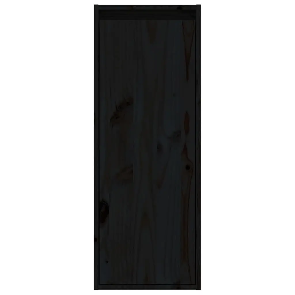 Wall Cabinet 2 pcs Black 30x30x80 cm Solid Wood Pine Hanging Storage Shelves
