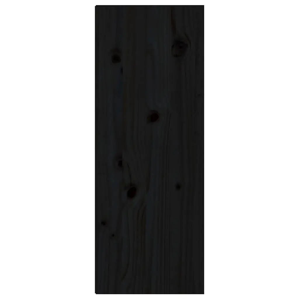 Wall Cabinet 2 pcs Black 30x30x80 cm Solid Wood Pine Hanging Storage Shelves