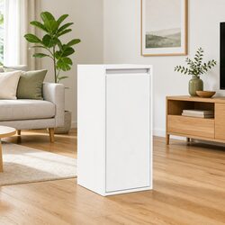 Wall Cabinet White 30x30x100 cm Hanging Storage Shelving Unit Solid Wood