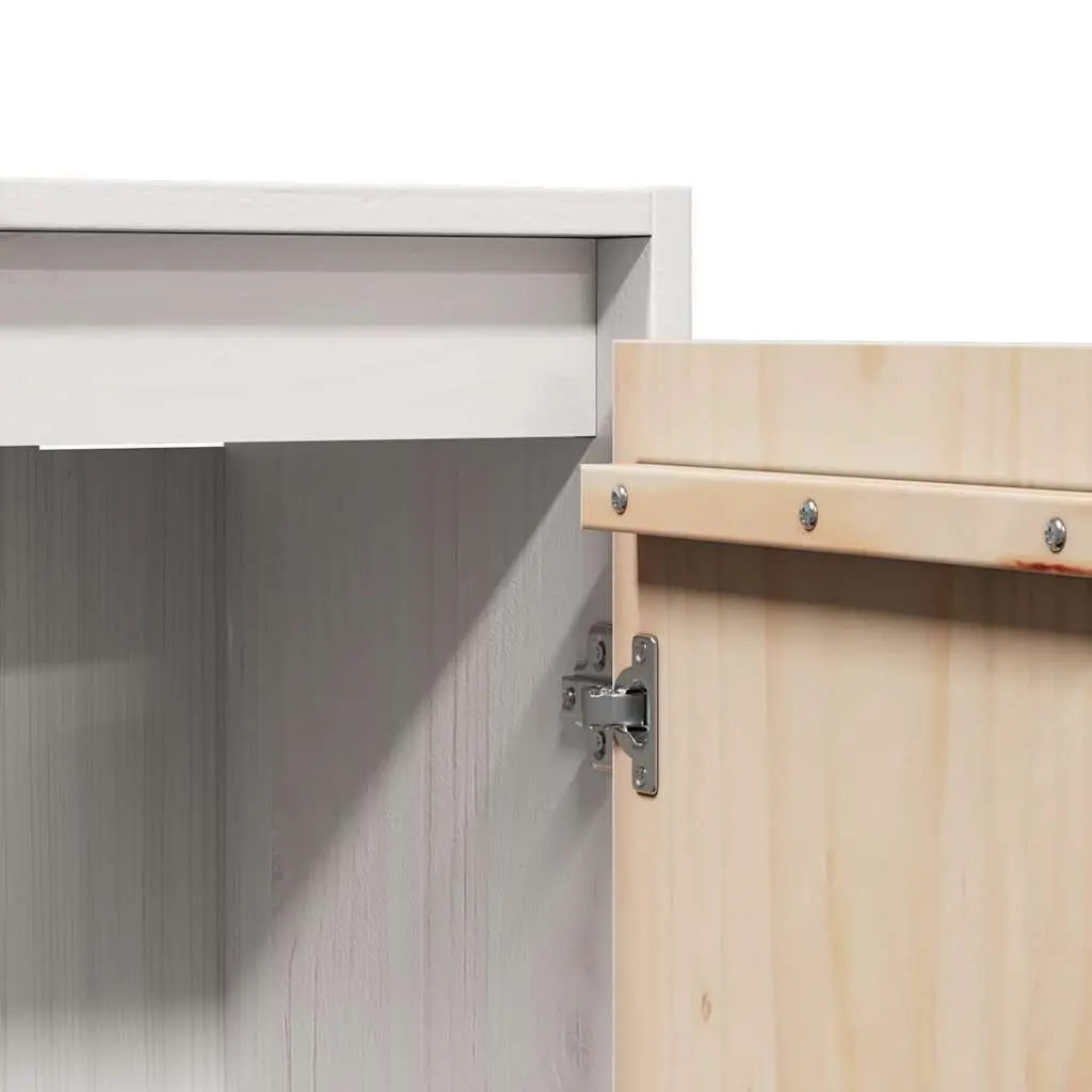 Wall Cabinet White 30x30x100 cm Storage Shelving Unit Solid Wood