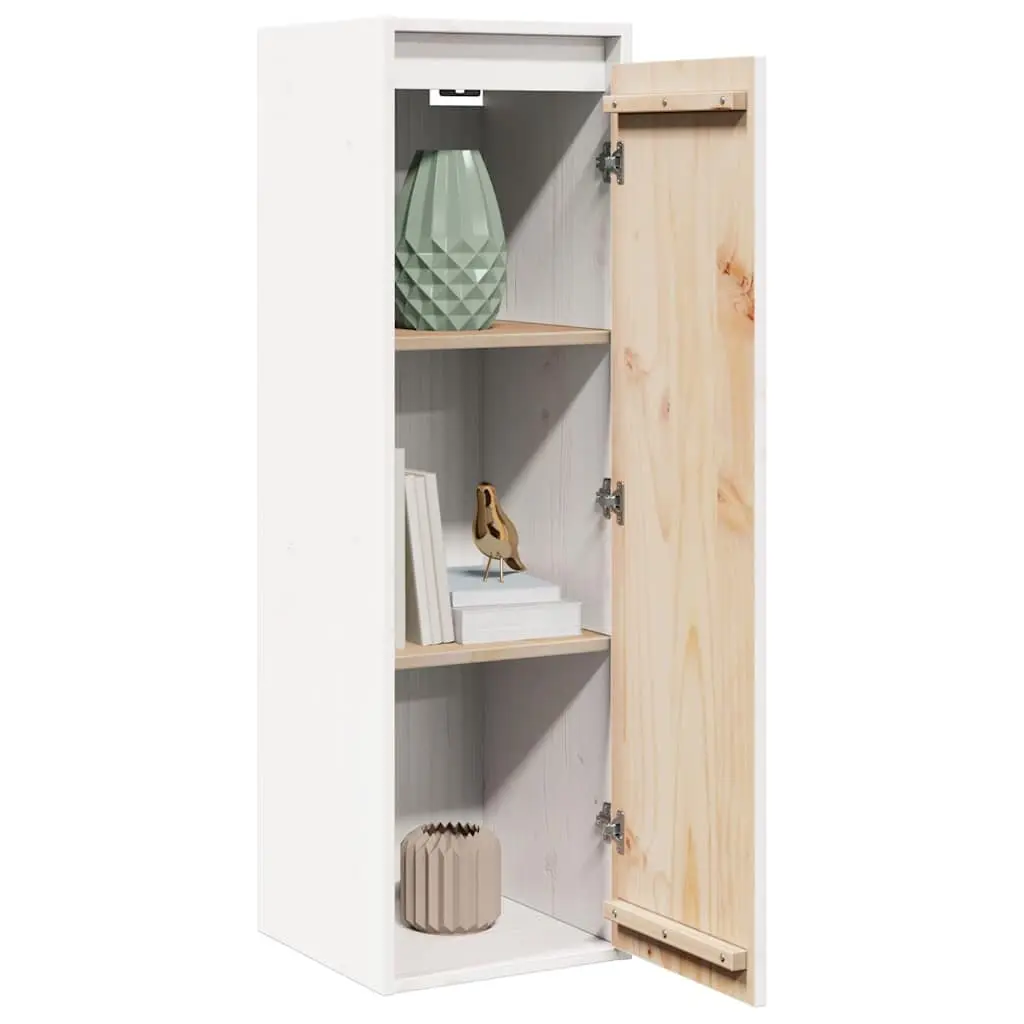 Wall Cabinet White 30x30x100 cm Storage Shelving Unit Solid Wood