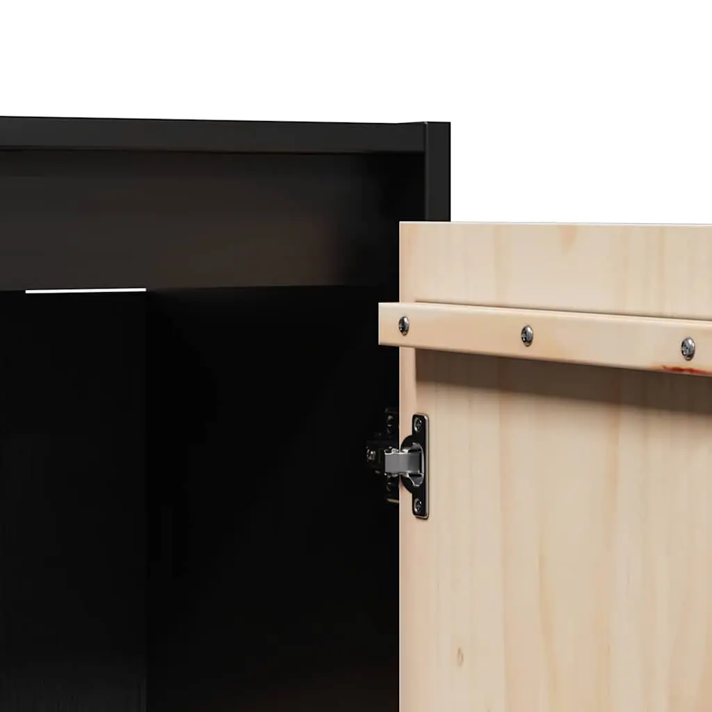 Wall Cabinets 2 pcs Black 30x30x100 cm Solid Pine Floating Storage Hanging Shelf