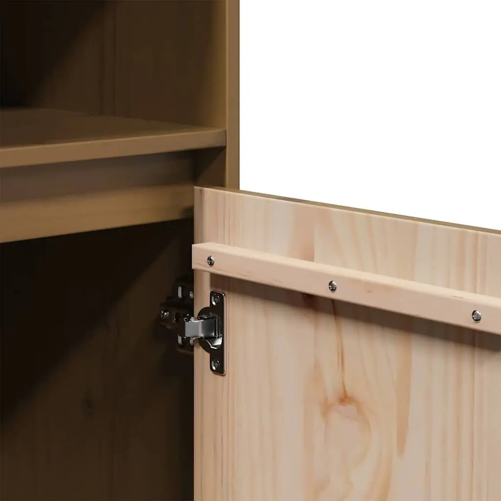 Highboard Solid Wood Storage Cabinet Brown Sideboard Cupboard Shelves Organiser