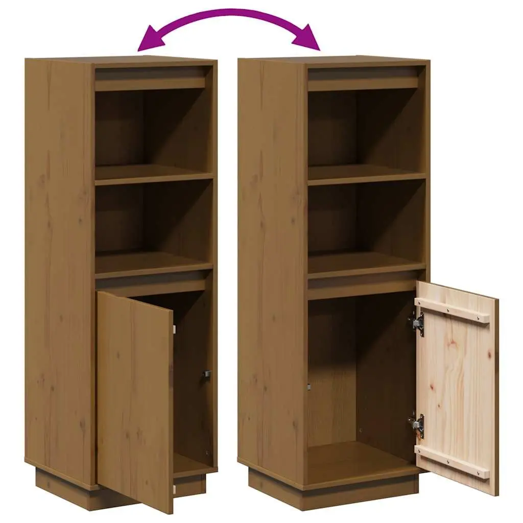 Highboard Solid Wood Storage Cabinet Brown Sideboard Cupboard Shelves Organiser
