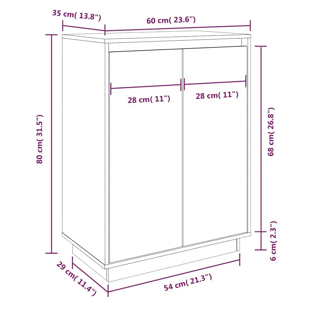 Shoe Cabinet Storage Organizer Brown Wooden Footwear Rack 60W x 35D x 80H cm