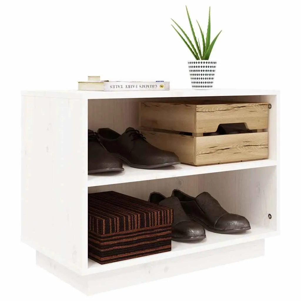 Wooden Shoe Cabinet Storage Organiser 60 x 34 x 45 cm White