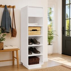 Reliable White Shoe Cabinet with Ample Storage Space