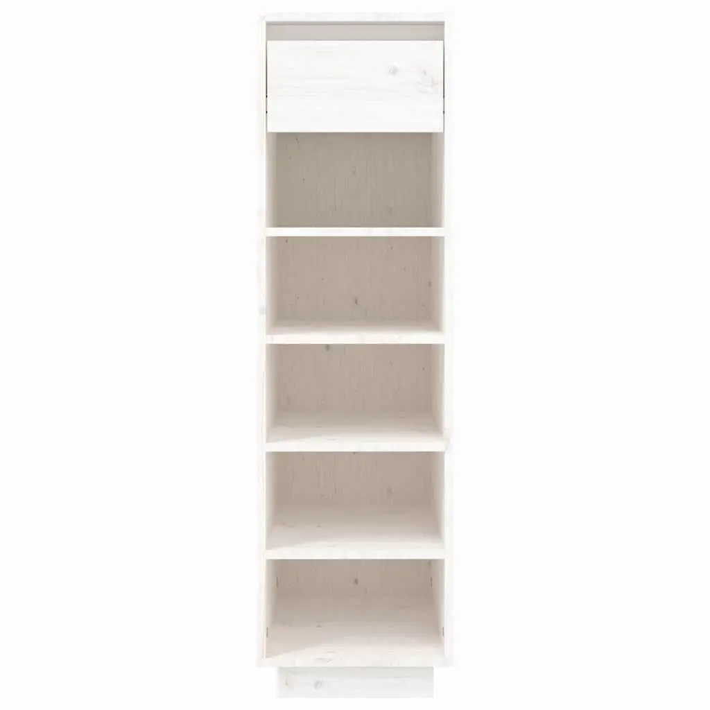 Shoe Cabinet White Storage Organiser 5 Compartments 1 Drawer Footwear Rack