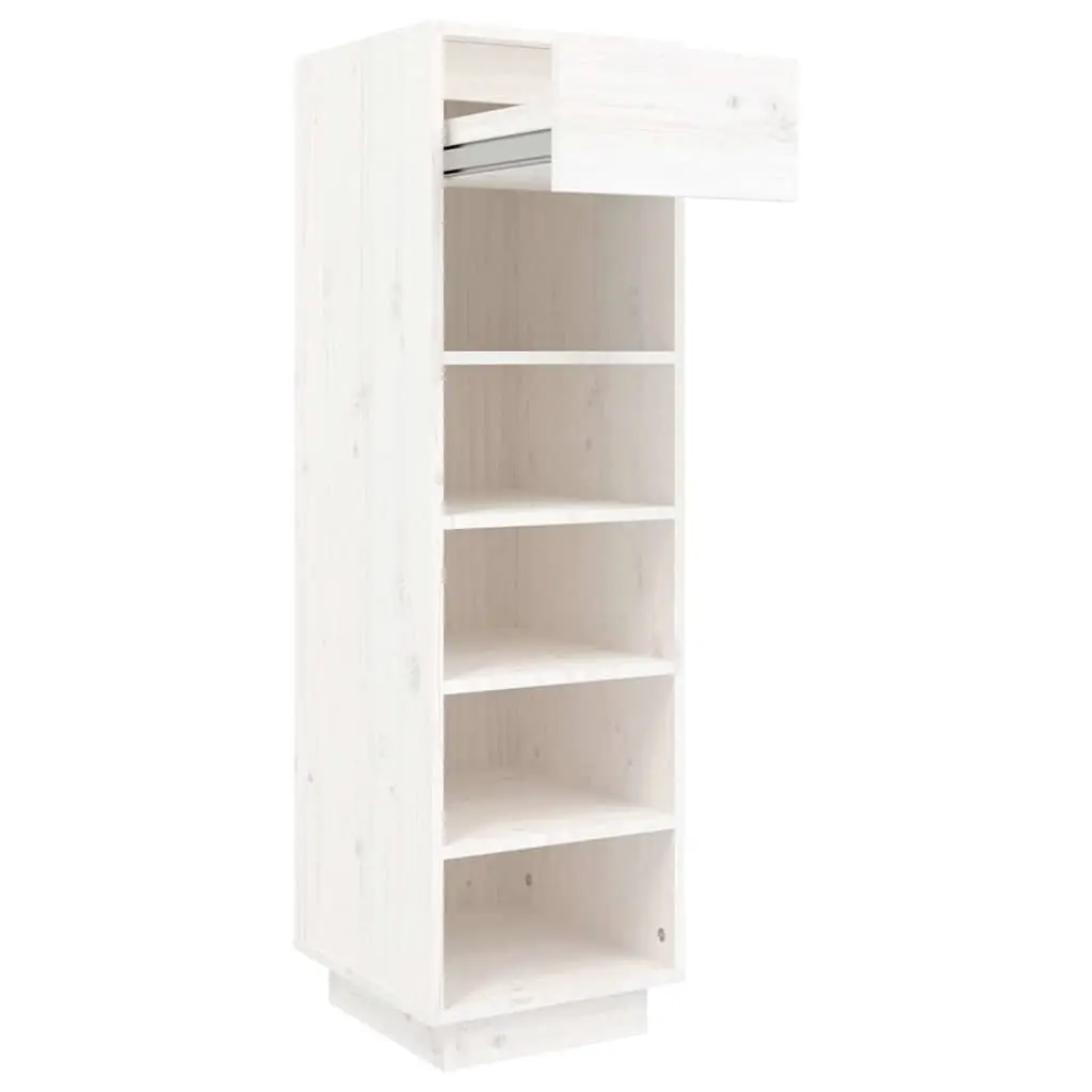 Shoe Cabinet White Storage Organiser 5 Compartments 1 Drawer Footwear Rack