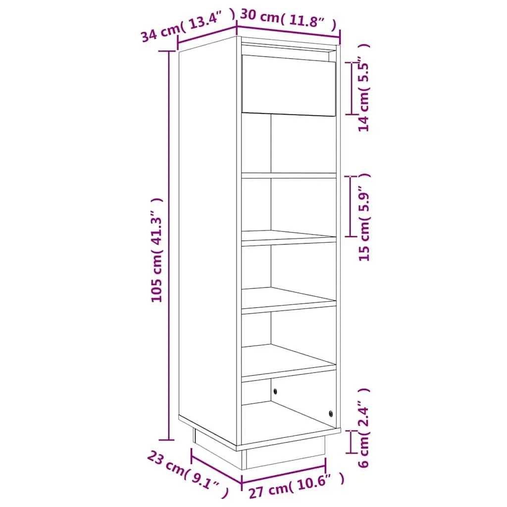 Shoe Cabinet White Storage Organiser 5 Compartments 1 Drawer Footwear Rack