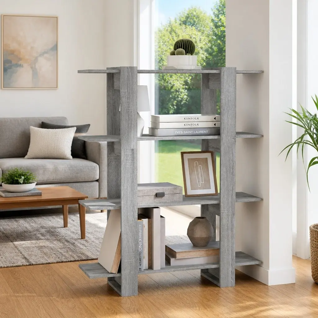 Grey Book Cabinet with Ample Storage