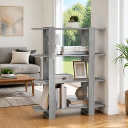 Book Cabinet Room Divider Grey Shelving Unit Storage Organiser Bookshelf Stand