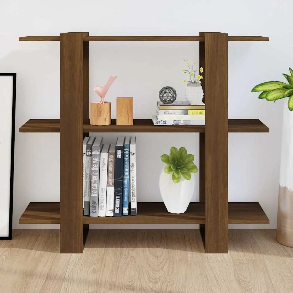 Book Cabinet Room Divider Storage Shelving 100x30x87 cm Brown