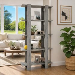 Book Cabinet Room Divider Grey Sonoma Engineered Wood Shelving Storage