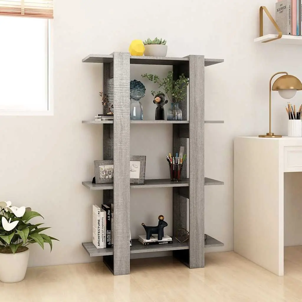 Grey Wooden Shelving Unit with Ample Storage