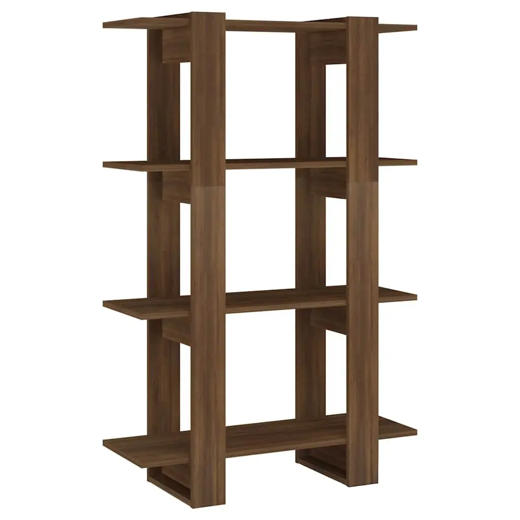 Book Cabinet Room Divider Wooden Shelving Unit Brown Oak 80x30x123.5cm Storage